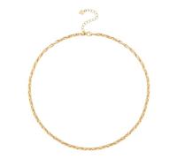 KOOUNUATA Collana Choker con Catena a Link in Oro 18K per Donne e Ragazze Collana Corto Regolabile a Catena Intrecciata Gioielli Minimalisti per Donne 16”