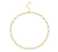 KOOUNUATA Collana con Catena a Labbra in Oro 18K per Donna Choker con Catena Lacci Chunky Ciondolo Rotondo a Forma Ovale Gioielli per Sovrapposizione Fatto a Mano per Regali 16”
