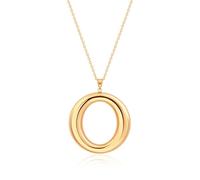 KOOUNUATA Collana per donna con pendente cerchio Karma in oro 18K placcato, catena lunga e delicata, 27,5"