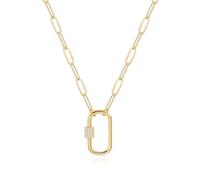 KOOUNUATA Delicata collana con ciondolo in oro 18 carati alla moda, minimalista, geometrica, fatta a mano, gioielli per donne e ragazze, Placcato oro, Nessuna pietra preziosa