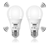 KOOYWAN lampada LED con sensore di movimento e crepuscolare E27 9W Bianco caldo 2700K Auto On/Off lampadine per Veranda Giardino Porta d'ingresso Corridoio, 2 Pezzis