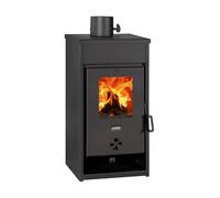 KOP D - Stufa a legna da 8,7 kW, per abitazioni, a combustibile solido, livello 2, EcoDesign 2022 i efficienza energetica A, efficienza 80,1%, EEI 106, canna fumaria Ø 130 mm