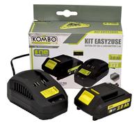 KOP018 - Kit Batteria 20V 2.0Ah al Litio e Caricabatterie Rapido Compatibile con Elettroutensili Kombo Easy2Use / One4All
