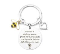 kopdnvei Regalo Maestra,Portachiavi Regali Maestre,Regali Maestre Fine Anno,Regalo Per Insegnante Idee Regalo per Maestra,Portachiavi Insegnante