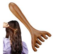 Kopfhautmassagekamm Holz - Kopfmassagekamm für Haarwuchs - Holz Kamm zur Meridianmassage - Tiefenreinigung & Anti-statik - Meridian-Haarpflegekamm für gesundes Haarwachstum