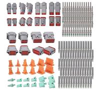 Kopinma Kit di connettori Deutsch DT grigi da 188 pezzi con 16 contatti solidi in configurazioni a 2, 3, 4, 6, 8 e 12 pin, connettori automobilistici