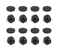 Kopinma Set di 8 piedini per altoparlante, in lega di alluminio, colore nero