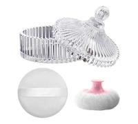 Kopinma Set di spugnette e contenitori, per cipria e polvere per il corpo, per donne, casa e viaggi, contenitori per cipria sfusa per trucco bagnato e asciutto
