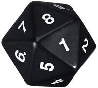 Koplow Games 14796 - Dado a 20 Facce, 55 mm, Colore: Nero