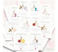 KOPOAO Realizzato a mano, 20 set di bomboniere per abbracci, inclusi giocosi giochi di parole e 10 set di ciondoli unici: farfalla, coccinella, fiore, ape, e altro ancora, regalo per laurea e