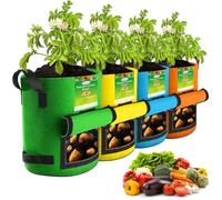 kopotma 5 confezioni di sacchetti colorati per la coltivazione di patate, sacchetti per patate resistenti da 40L/10 galloni per la coltivazione di patate