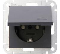 Kopp 1 parte Frutto Presa schuko con coperchio ribaltabile HK 07 Antracite