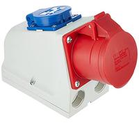 Kopp 100400005 CEE - Presa industriale murale doppia, a 3 e 5 poli, colore: Bianco/Blu/Rosso