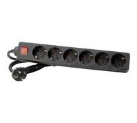 Kopp 120915006 Multipresa con interruttore 6 scomparti Nero Schuko 1 pz.