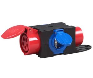 Kopp 129200002 - Deviatore di corrente compatto con 3 prese e spina, 16A