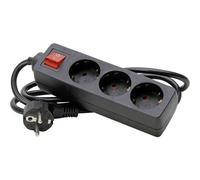 Kopp 129715009 Multipresa con interruttore 3 scomparti Nero Schuko 1 pz.