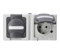 Kopp 131256002 2 vie Interruttore per ambienti umidi Completo Presa schuko con
