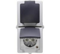 Kopp 136956008 Interruttore per ambienti umidi Presa schuko con coperchio riba