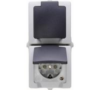 Kopp 136956008 Interruttore per ambienti umidi Presa schuko con coperchio riba