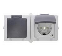 Kopp 137056002 Interruttore per ambienti umidi Presa schuko con coperchio riba