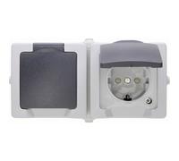 Kopp 137056002 Interruttore per ambienti umidi Presa schuko con coperchio riba