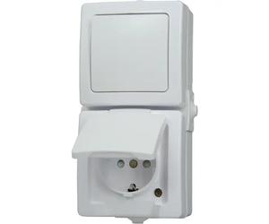 Kopp 138502009 Interruttore per ambienti umidi Combinazione interruttore/prese
