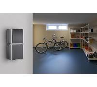 Kopp 139656002 proAQA - Interruttore a parete per ambienti umidi, con presa a contatto medio, con coperchio, verticale, presa angolare: 16A, IP44, grigio