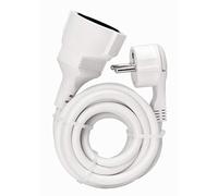 Kopp 143502087 - Prolunga con presa di sicurezza e spina a due poli, 2 m, colore: Bianco neve