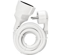 Kopp 143502087 - Prolunga con presa di sicurezza e spina a due poli, 2 m, colore: Bianco neve