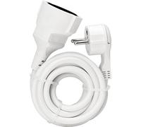 Kopp 143702083 - Prolunga con presa di sicurezza e spina a due poli, 5 m, colore: Bianco neve