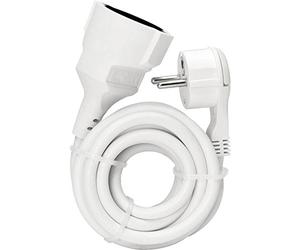 Kopp 143702083 - Prolunga con presa di sicurezza e spina a due poli, 5 m, colore: Bianco neve
