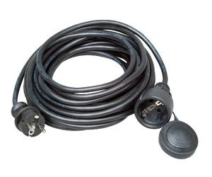Kopp 147310042 - Prolunga in gomma con protezione da contatto, 10 m, colore: nero
