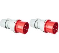 Kopp 174601005 Spina CEE a 5 poli, da 16 A e 400 V, di colore rosso (Confezione da 2)