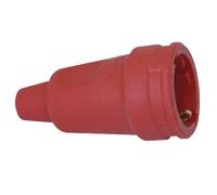 Kopp 180912005 - Spina di gomma con contatto di protezione e guaina antipiega, colore: Rosso