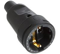 Kopp 180916009 - Innesto in gomma con presa Schuko e guaina antipiega, colore: Nero