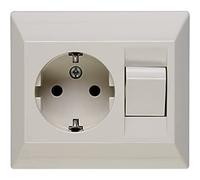 Kopp 190301082 Presa con Contatto di Protezione con Interruttore Universale, Steckdose + Schalter