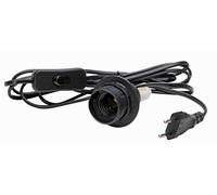 Kopp 210005046 - Cavo europeo, 2 x 0,75 mm2, con interruttore intermedio e attacco E27, colore: Nero