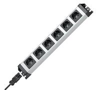 Kopp 2.29420012e8 multipresa senza interruttore 6 scomparti nero argento presa