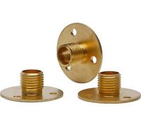 Kopp 344801082 - Set di 3 supporti per portalampada in metallo E14 e E27, colore ottone