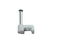 Kopp, 346301089, Pressacavi per i nastri intrecciati a 2 fili (NYFAZ), con le unghie 25 mm, 50 pezzi, bianco