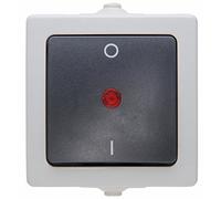 Kopp 565296007 - Interruttore a 2 poli per ambienti umidi Nautic, sopra intonaco, con illuminazione