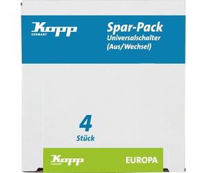 Kopp 617613086 - Interruttore universale Europa, confezione professionale da 4 pezzi