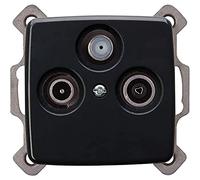 Kopp 923015082 - Presa per antenne TV/radio/satellitare, presa singola e per impianti singoli e cavi disaccoppiati per TV satellitare e via cavo, digitale, colore: Antracite