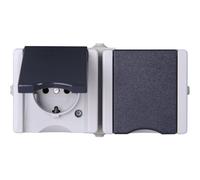 Kopp 2 scomparti completo presa schuko con coperchio a cerniera proaqa 950655000