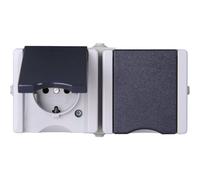 PROAQA 950656001 - ProAQA - presa schuko, doppia, coperchio ribaltabile, grigio