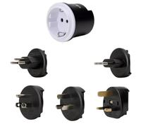 Kopp Adattatore da viaggio universale - Adattatore di alimentazione globale per oltre 150 paesi - Compatibile con USA, UK, CH, AUS, CN - Adattatore di presa internazionale per viaggi (tutti)