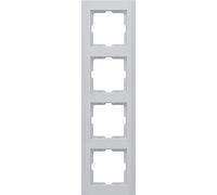 Kopp Athenis 402834065 - Cornice di Copertura Placchetta Interruttori Luce, Placche per Interruttori a 4 Scomparti, Grigio Opaco
