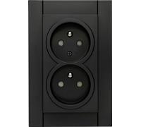 Kopp Athenis BL-M presa terra 2x, contatto di protezione centrale, nero opaco, 952250081