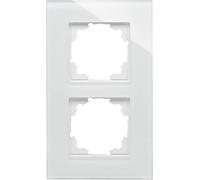 Kopp ATHENIS - Cornice di copertura in vetro a 2 scomparti, 99 x 170 mm, cornice per prese e interruttori, elegante cornice in vetro, cornice per interruttore della luce di alta qualità