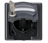 Kopp Blue Electric 103415000 - Presa con contatto di protezione con coperchio e serratura di sicurezza (n. 0), colore: Antracite